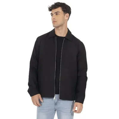 Chamarra De Lino Con Cuello Camisero Para Hombre Forever 21