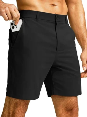 Pantalones Cortos de Golf JEMLDL 18 cm Negro Talla Grande – 6 Bolsillos