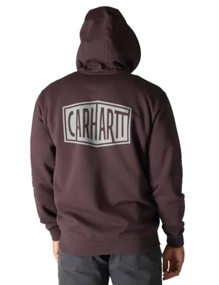 Sudadera Carhartt talla grande color sepia oscuro con logotipo gráfico
