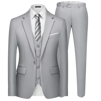 Traje MAGE MALE de tres piezas corte entallado gris claro