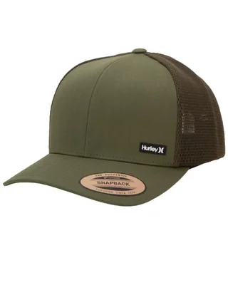 Gorra Hurley tipo camionero con visera curvada color oliva de absorción de humedad