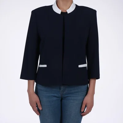 Saco con Contraste en Cuello Redondo Diva By Gamus para Mujer