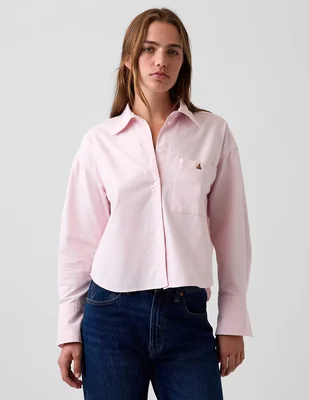 Sobrecamisa de algodón manga larga para mujer