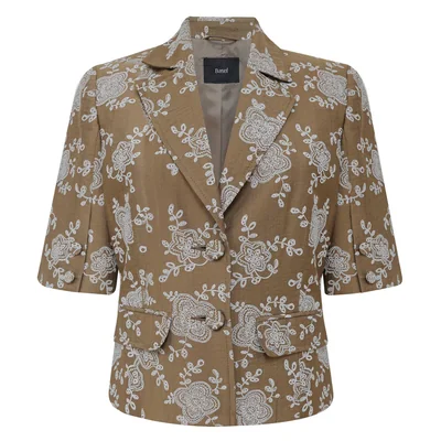 Saco de Manga Corta con Estampado Floral para Mujer Basel