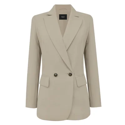 Saco Cruzado en Tono Beige con Botonadura Imperial para Mujer Basel