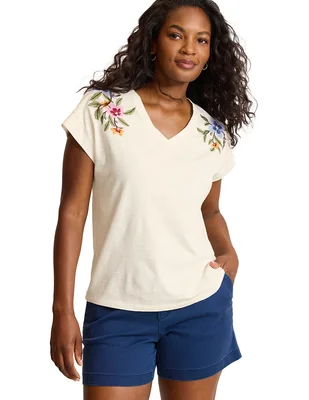 Playera manga corta cuello v mujer