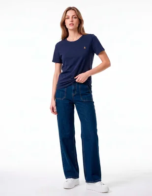 Playera manga corta cuello redondo para mujer