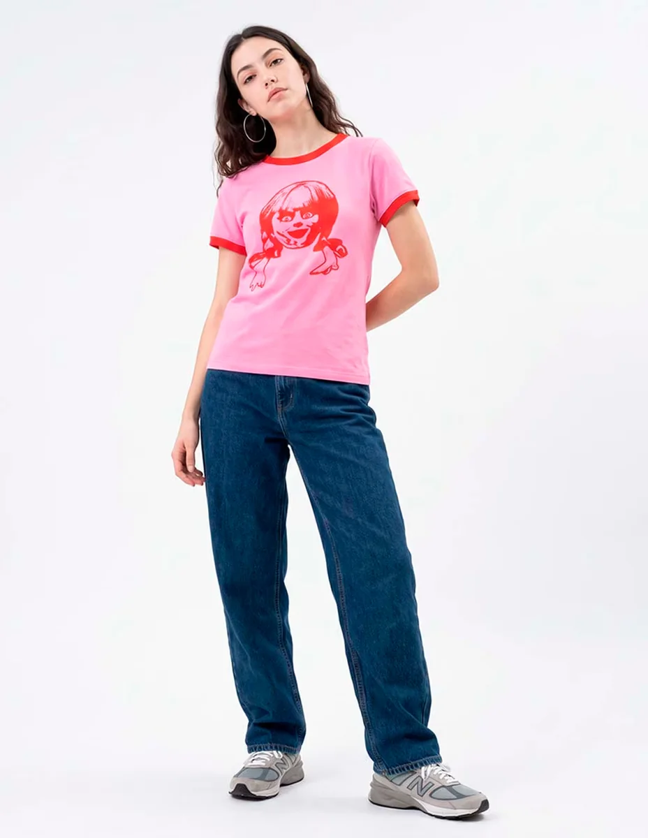 Playera manga corta cuello redondo para mujer