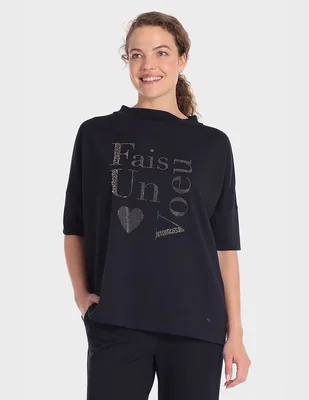 Playera manga corta cuello redondo para mujer