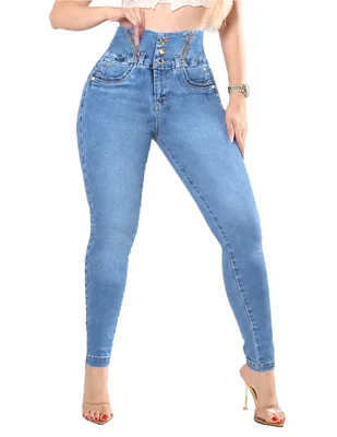 Jeans/Jegging/Jeans jogger Regular Skinny Cintura alta N4816 Otoño para mujer