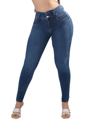 Jeans/Jegging/Jeans jogger Regular Super skinny Media cintura S4803 Otoño para mujer