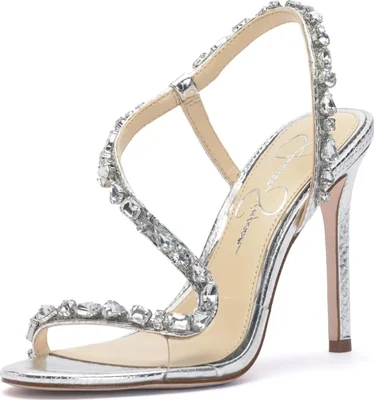 Sandalia de tacón Jessica Simpson Jaycin Plateado/Transparente 7M