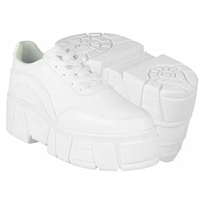 TENIS CASUALES DAMA STYLO 7066 SIMIPIEL BLANCO