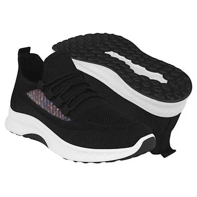 TENIS CASUALES DAMA STYLO 662201 TEXTIL NEGRO