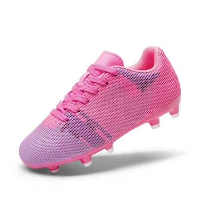 Botines de fútbol DREAM PAIRS 13 para niño pequeño rojo rosado y blanco