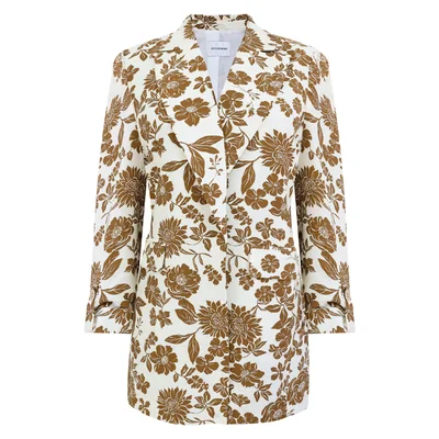Saco con Solapas Anchas y Estampado Floral para Mujer City Femme