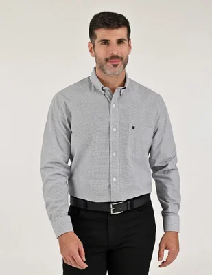 Camisa Casual Otoño Invierno de (si aplica) Poliéster y algodón manga Larga para hombre