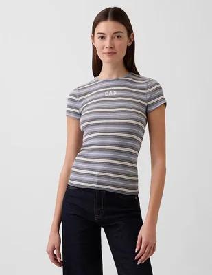 Playera manga corta cuello redondo para mujer