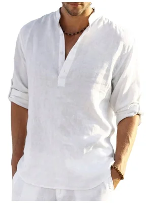 Camisa Casual de (si aplica) Algodón manga Larga para hombre
