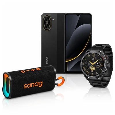 Xiaomi POCO C71 + Bocina Sanag M15 Beige + Smartwatch Filwans GTR