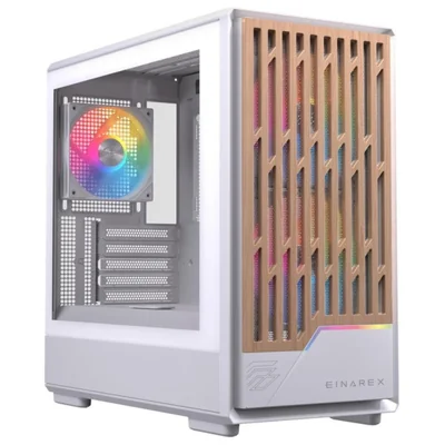 Einarex PM400 Gabinete Gamer para Computadora con Iluminación RGB Blanco