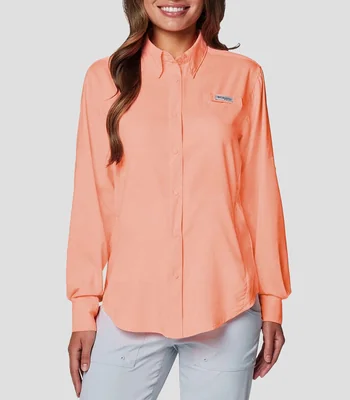 Camisa casual con microdiseños manga larga Mujer