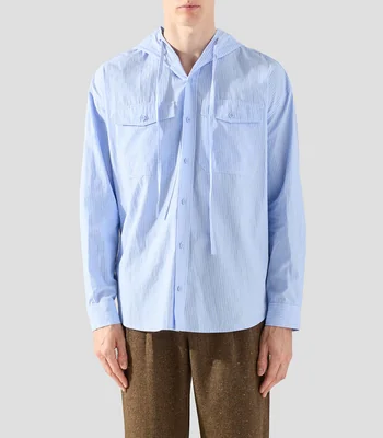 Camisa a rayas manga larga Hombre