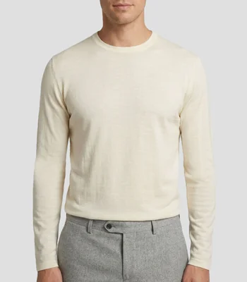 Playera cuello redondo manga larga lisa Hombre