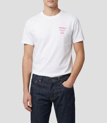 Playera cuello redondo manga corta Popin Mexique C'est Chic lisa Hombre