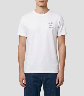 Playera cuello redondo manga corta Popin Mexico Mon Amour lisa Hombre