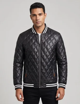 Chamarra Bomber No de Vinipiel Con bolsillos para hombre