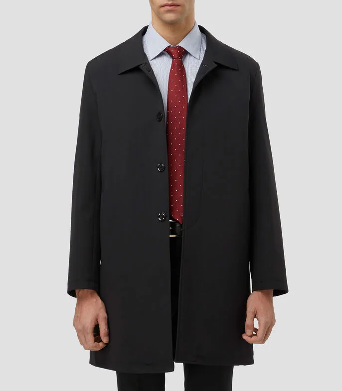 Gabardina tres cuartos con botonadura Hombre