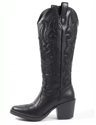 Bota cowboy Rodilla Botas Western de Sintético para mujer