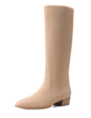 Bota cowboy Abajo de la rodilla de Gamuza para mujer