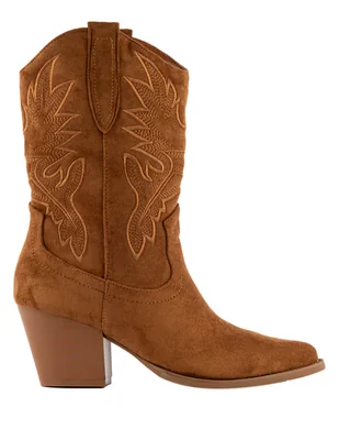 Bota cowboy Media pierna de Gamuza para mujer