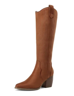 Bota cowboy Abajo de la rodilla de Charol sintético para mujer