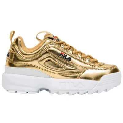 Tenis Fila Disruptor II Premium Metallic para Mujer 5FM00040-720 Dorado