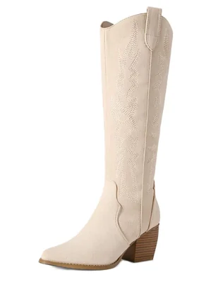 Bota cowboy Abajo de la rodilla de Gamuza para mujer