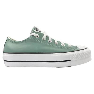 Tenis Converse Ctas Lift Ox De Piel en plataforma Color Verde