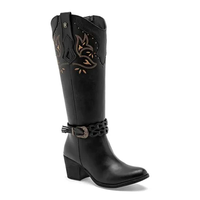 Mora west bota vaquera para mujer negro cod 147387-E