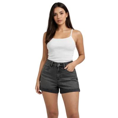 Shorts de Mezclilla con Valenciana para Mujer