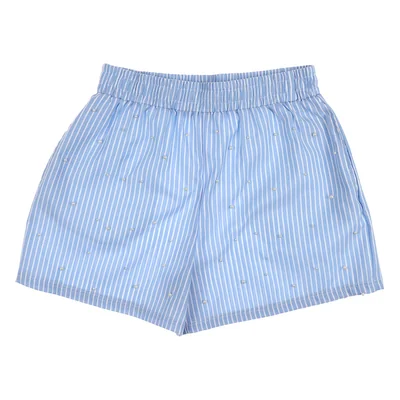 Short Rayas Y Perlas con Cintura Elástica Black Tape para Mujer