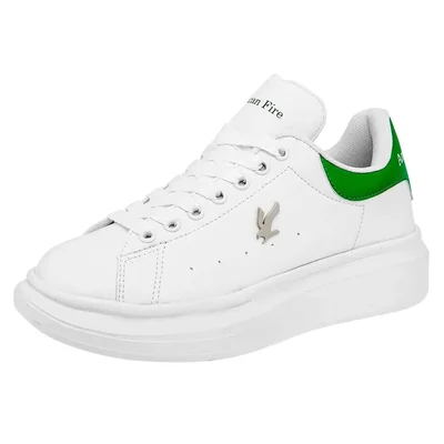 American Fire Tenis urbano para hombre blanco verde, código 116294-2