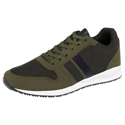 Hs Casual Tenis urbano para hombre olivo negro, código 91176-1