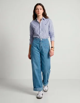 "jeans/jegging/jeans jogger" regular wide leg cintura alta aéropostale 38863mar "para mujer"