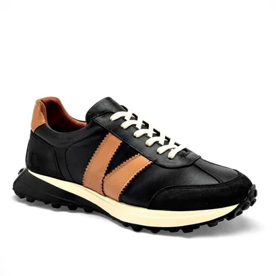 Sabatter tenis para hombre negro camel cod 141407-F