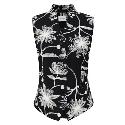 Chaleco con Bordado y Cuello Sastre para Mujer City Femme