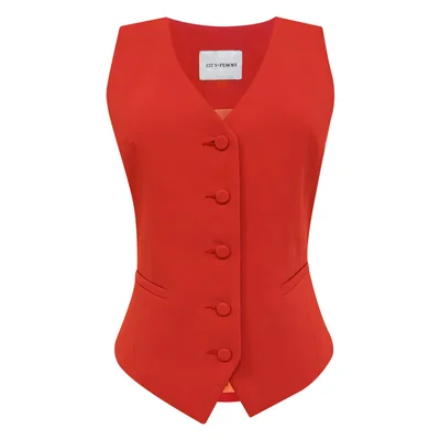 Chaleco Sastre Estructurado Naranja para Mujer City Femme