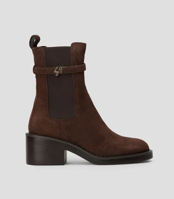 Botines Chelsea Charity SM en piel vacuna con tacón bajo ancho Mujer