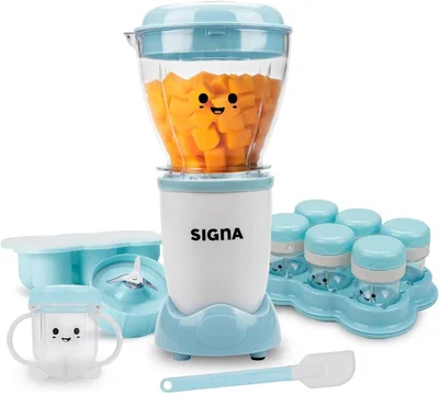Procesador de Alimentos Signa Azul para Comida de Bebé Nutri Baby Set 16 Accesorios